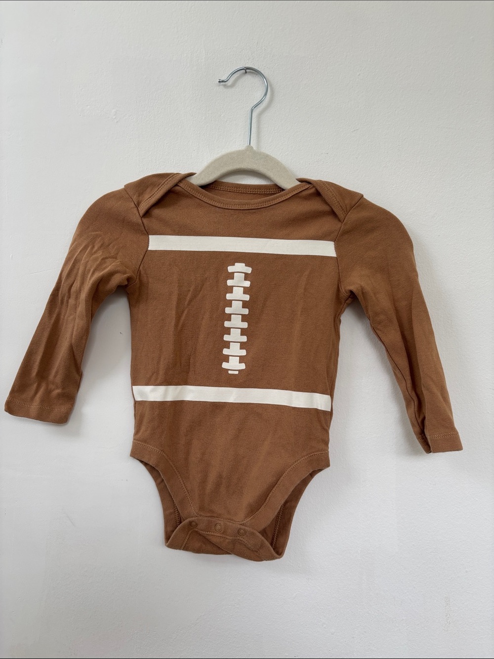 Old Navy Brown Long-Sleeve Football Graphic Baby One-Piece